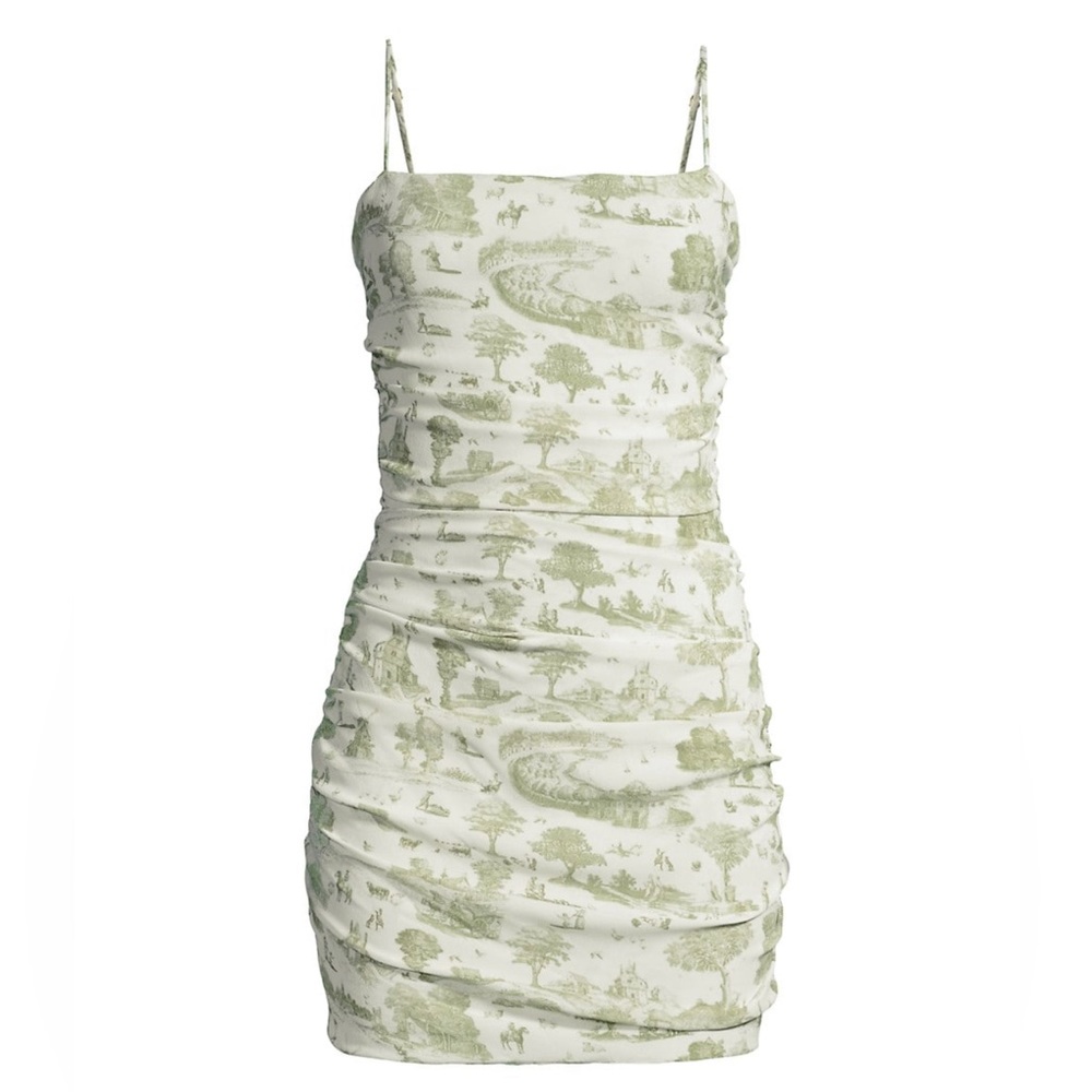 WeWoreWhat Ronnie Ruched Graphic Print Mini Dress